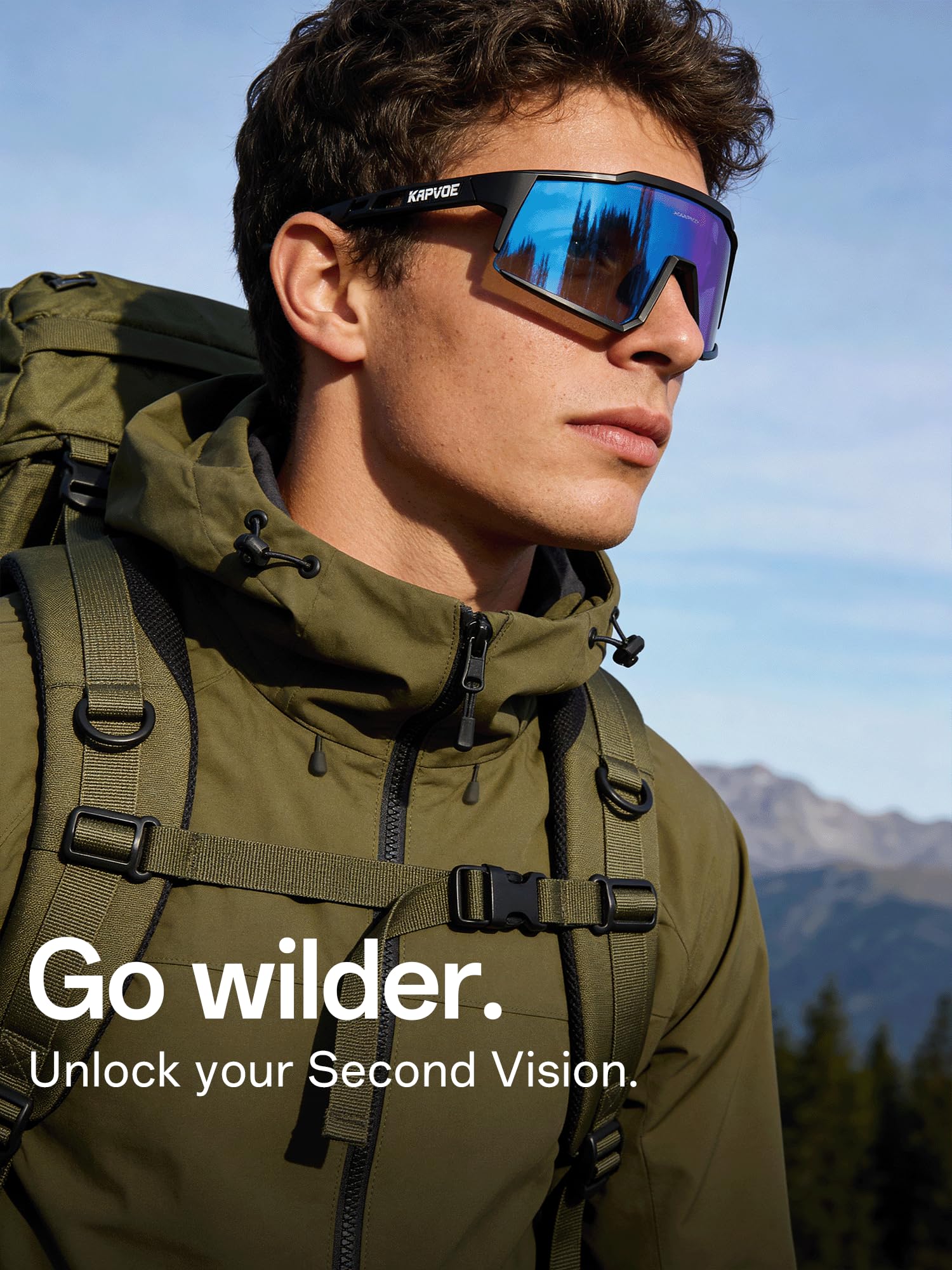 KAPVOE Polarisiert Fahrradbrille mit 1 Linse oder 4 austauschbare Linse TR90 Rahmen für Herren Damen Sport Radfahren MTB K9022