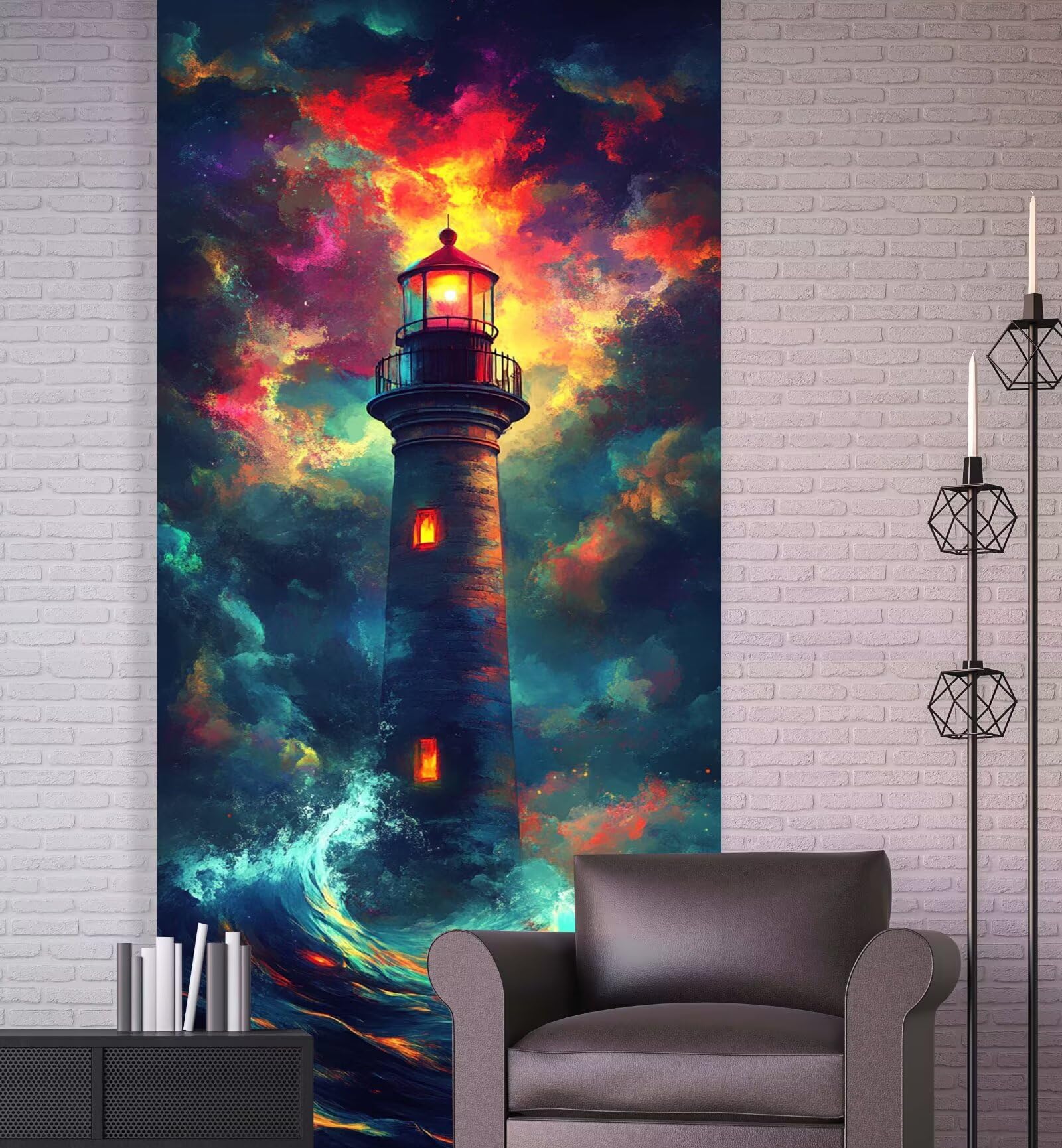 Diamond Painting Erwachsene Wolke Diamond Painting XXL 200x100cm Malen Nach Zahlen Leuchtturm Diamant Painting Bilder mit Diamond Painting zubehör,DIY Mosaik Bastelset für Geschenke für Frauenr Q41