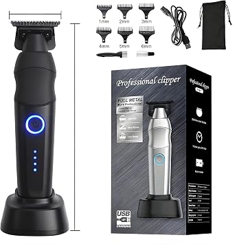 Hair Clippers for Men,beard trimmer for men Professional Clippers for Men Cordless Electric Hair Cutting Barber Clippers Rechargeable docking station Zinc Alloy Body Low Noise Guards for Mens Haircut