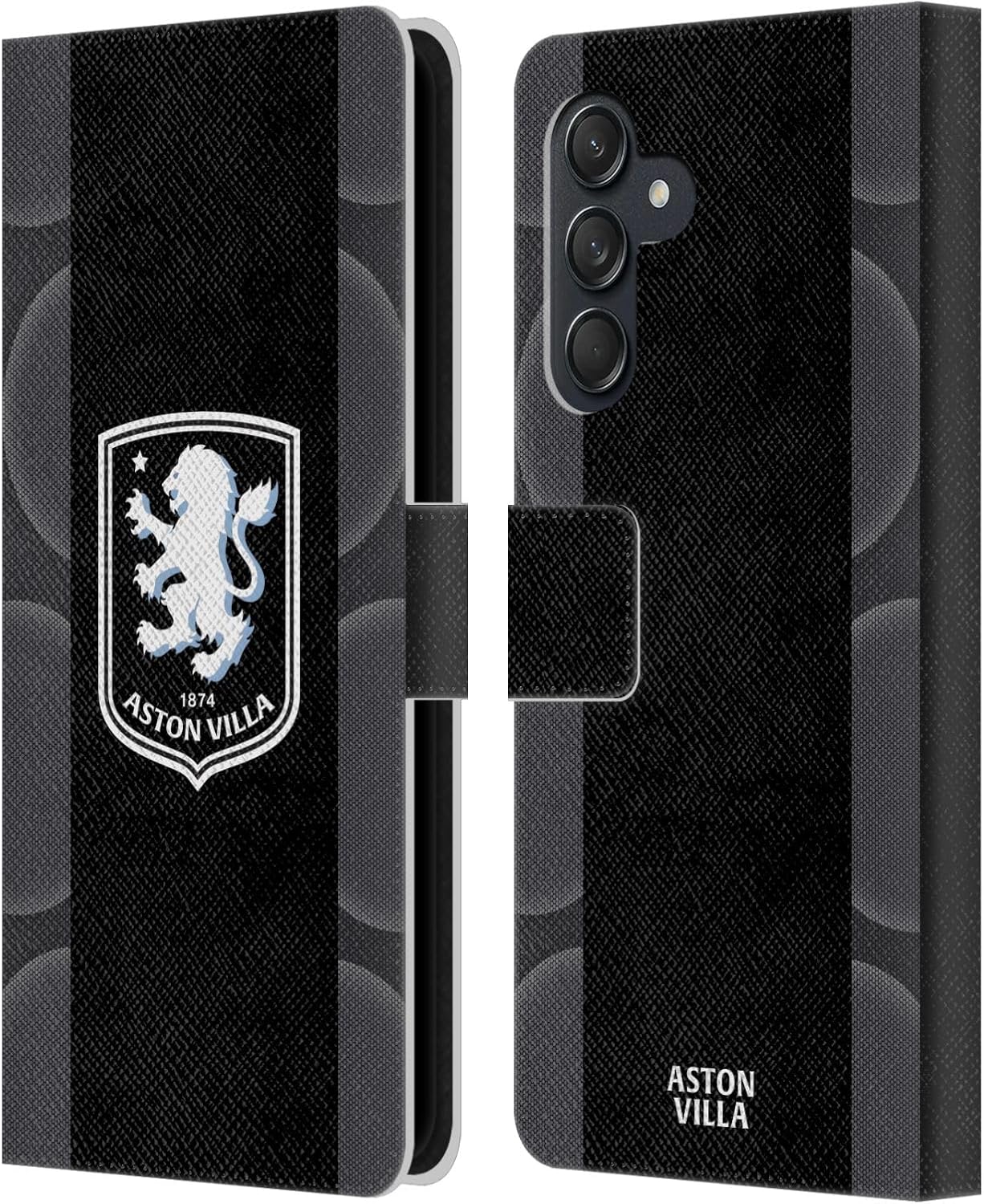 Head Case Designs Officially Licensed Aston Villa Football Club Away 2025/26 Crest Kit Leather Wallet Case Compatible with Samsung Galaxy M55 5G