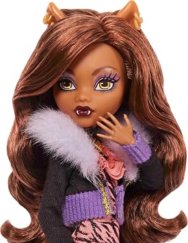 Monster High Clawdeen Wolf Reproduction Doll Wearing Original Fashion & Shoes with Pet, Display Stand & Accessories, 10-5-inch Collectible Toy