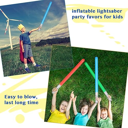 Miniatura 6 de 16 piezas de sable de luz inflable, espada de sable de luz inflable de Halloween, bolsas de fiesta, rellenos de calcetines, espadas inflables para