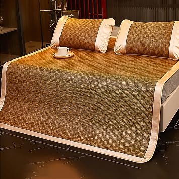 Summer Sleeping mat, Summer Cooling Bam-Boo Sleeping Mat Foldable, Traditional Chinese Rattan Pad Cooling Mattress, Foldable Breathable, for Single Double Queen-SizeColor B,90cm