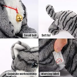 Smalody Interactive Plush Toys, Novelty Sound Control Electronic Cat Electronic Pets Robot Cat Gift for Children (Gray)