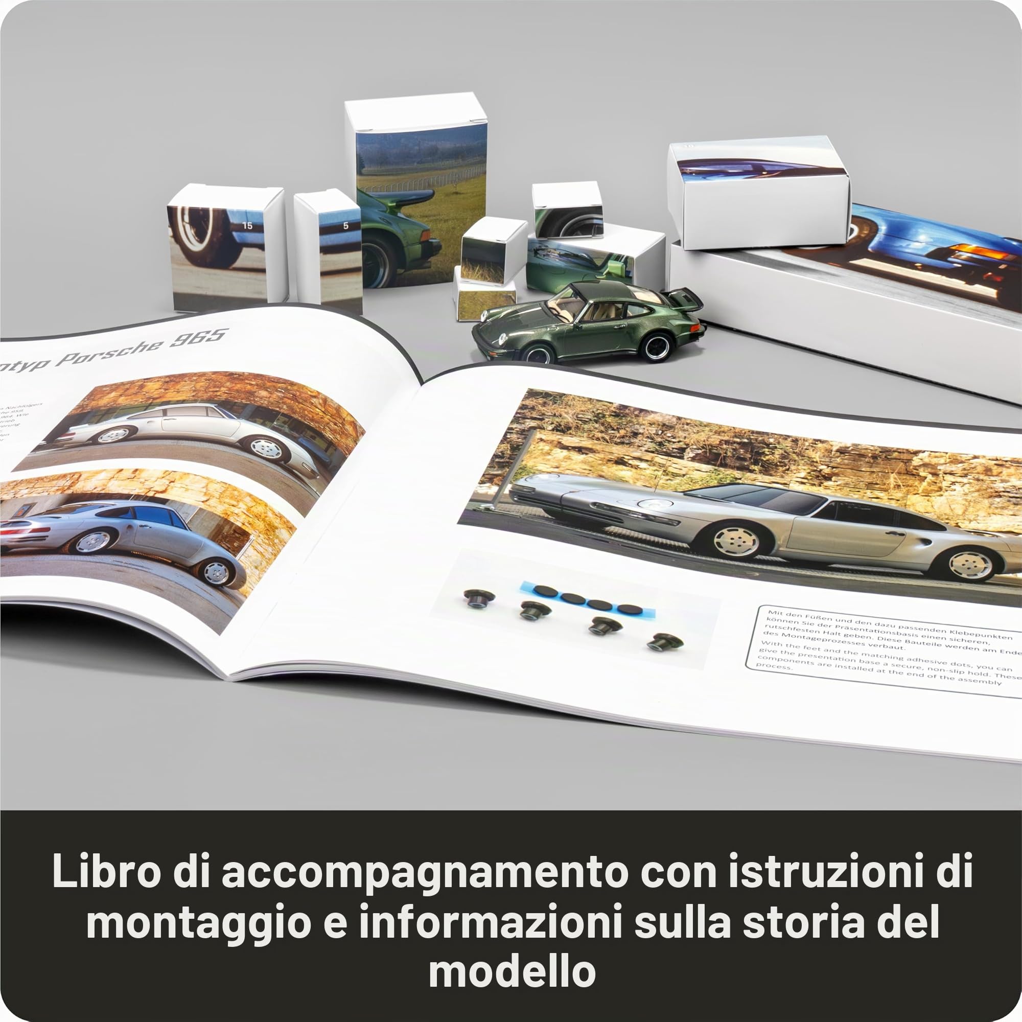 FRANZIS 67233 - Calendario dell'Avvento Porsche 911 Turbo, modello in scala 1:43, con modulo audio e libro di accompagnamento a 52 pagine