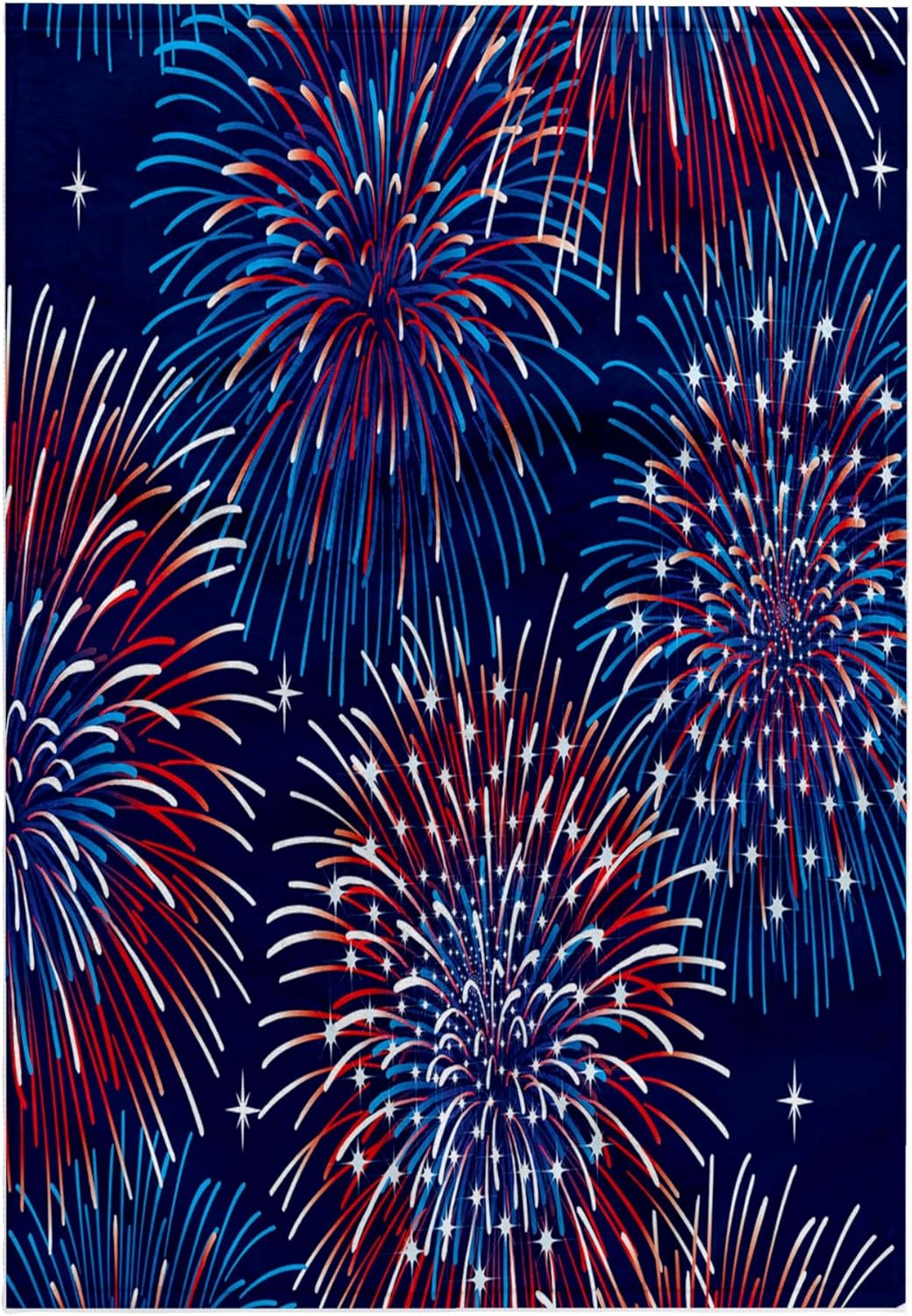 3dRose Bursting Red, White, and Blue Fireworks Design 22x30 Bath Hand Pool Towel