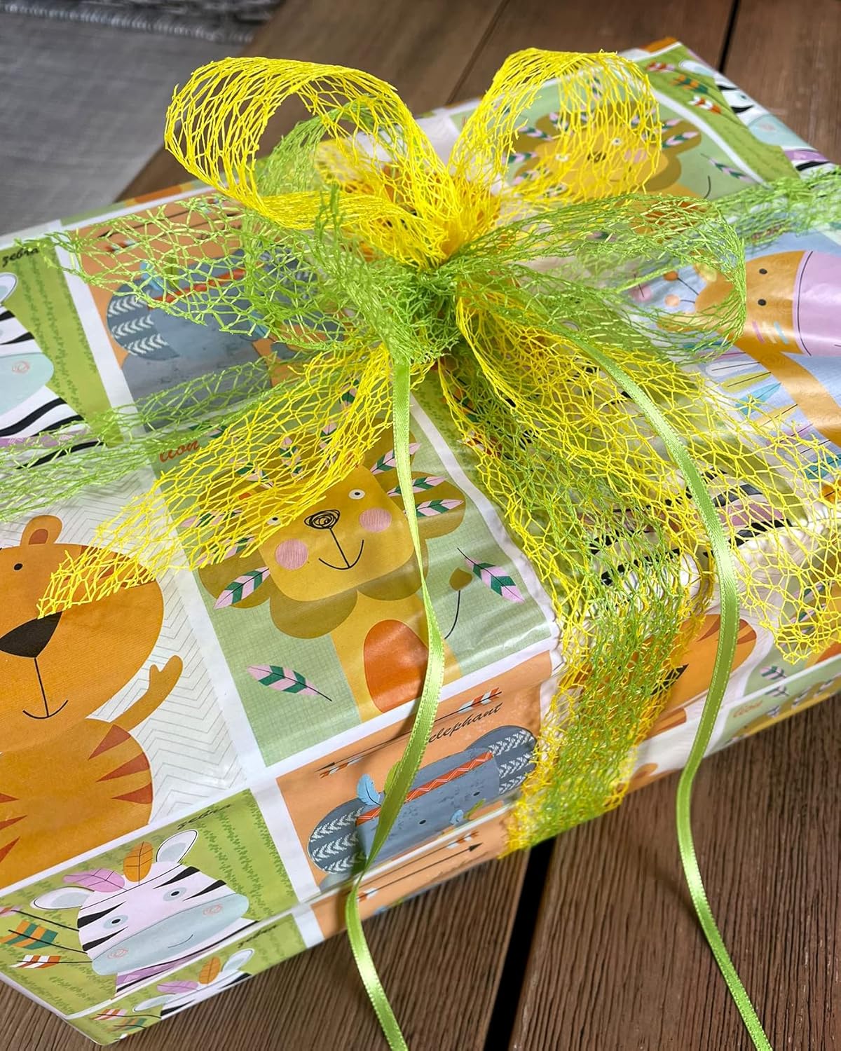 20 m x 50 mm Mesh Ribbon Lea Yellow (15) Floristry Ribbon Gift Ribbon