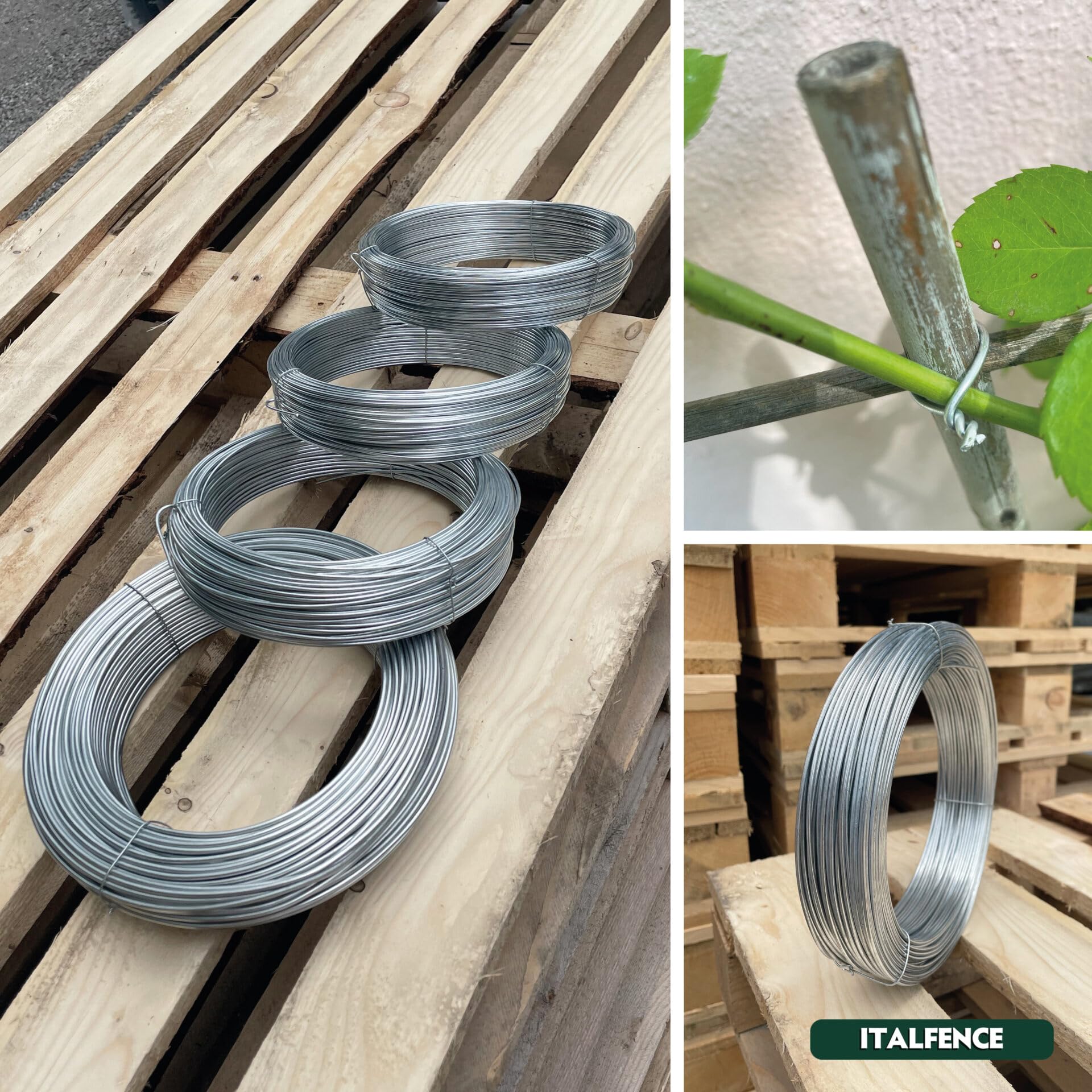 Italfence - Alambre de hierro galvanizado para cercados, 100 metros (Disponibles varios diámetros) [Ø2,30mm] — view 5