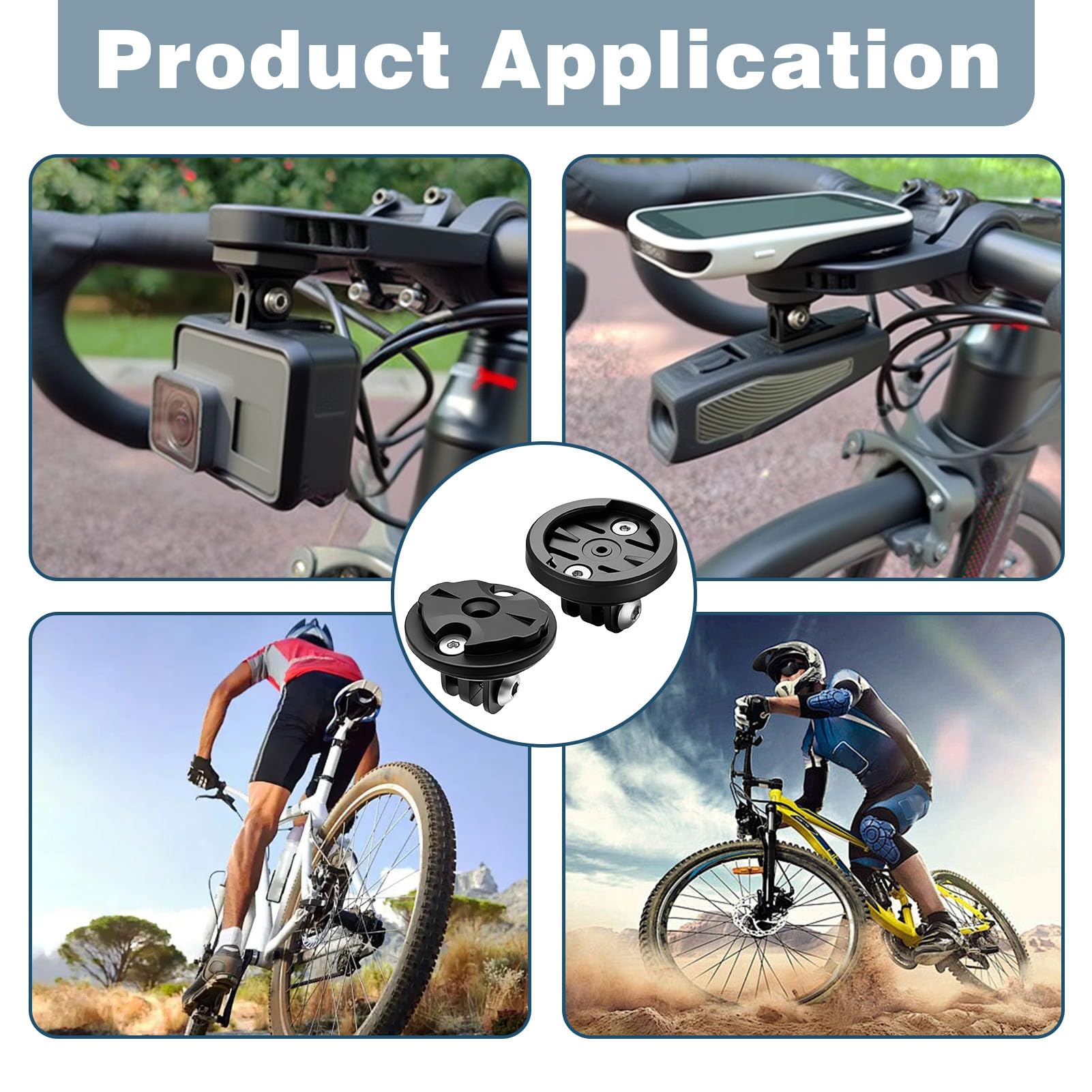 Soporte Garmin Manillar Integrado para Potencia de Bicicleta, Adaptador Universal Combo 22 a 24 mm, Soporte para Ordenador de Bicicleta, Cámara de Acción y Luz
