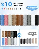 Vista 3 de PLANTIONAL Kit de costura de reparación de tapicería, kit de costura resistente con punzón de costura, desgarrador de costura, agujas de coser a