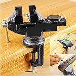 MYTEC 2-In-1 Work Bench Vise, Upgraded Multi-Purpose Table Vice, Universal Rotate 270°Work Clamp-On Vise, 4.5" blue