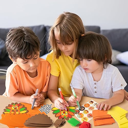 Miniatura 5 de Tarjetas de agradecimiento de Acción de Gracias, kit de manualidades de espuma para niños, tarjeta de agradecimiento de pavo de otoño con sobres, 12