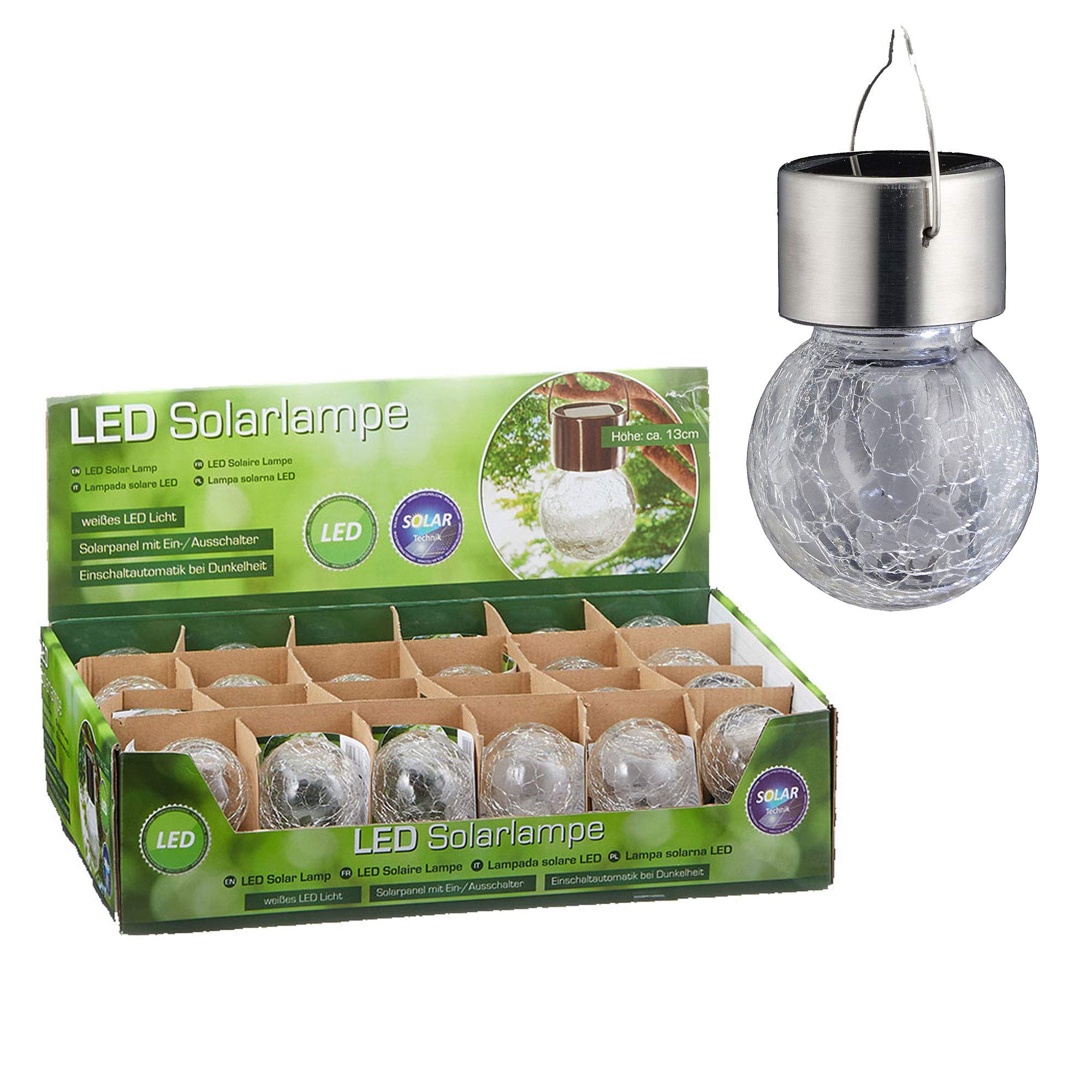 Solarleuchten "Crackle" 6x11cm - Garten - Solar - LED (24x Solarleuchte klar)