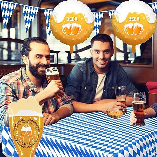 Miniatura 4 de Globos de Oktoberfest, globos de papel de aluminio para cerveza, taza de cerveza, globos de Mylar de animación, forma redonda, globos de aluminio,