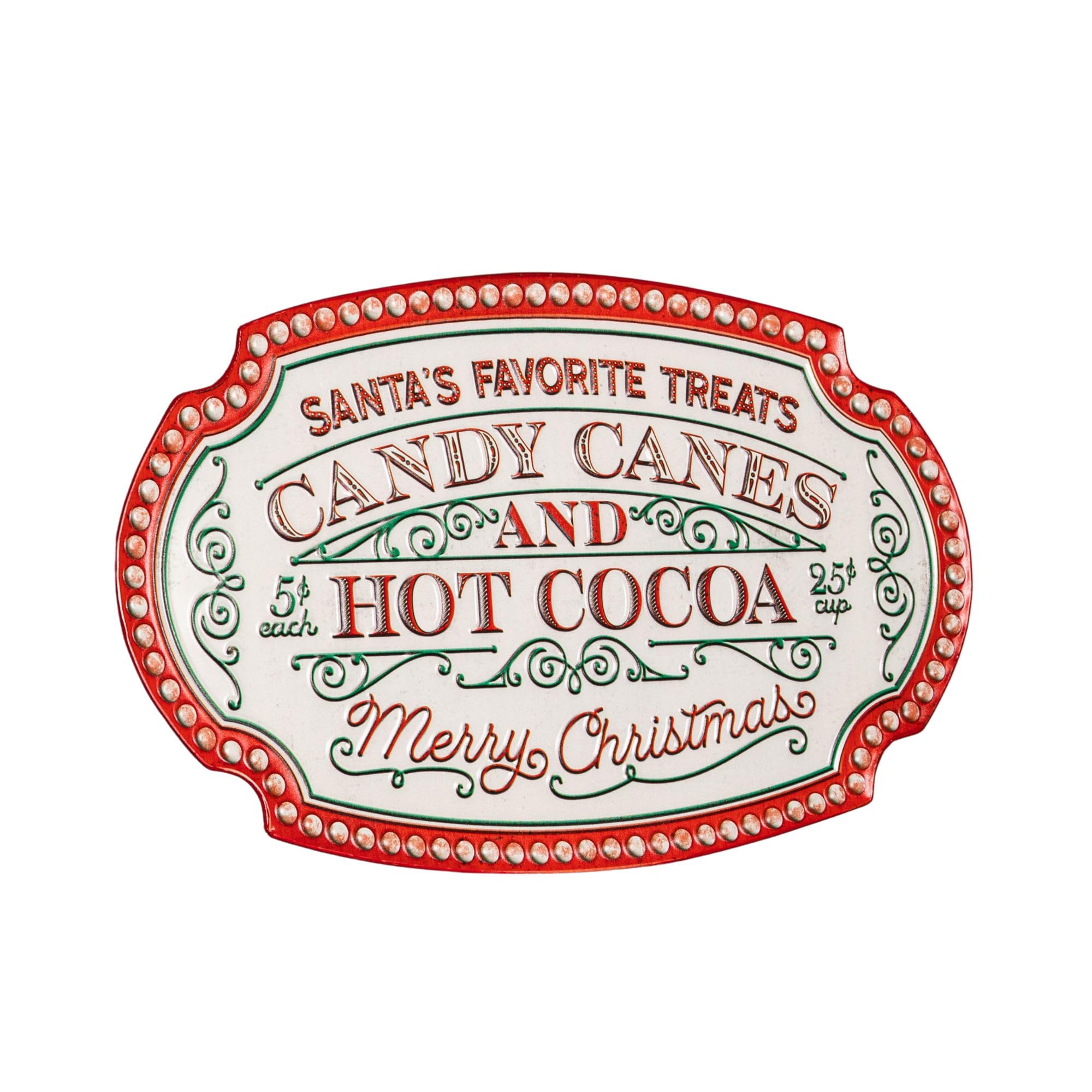 Samuel Alexander Metal Candy Cane Christmas Sign Decoration 62cm
