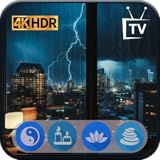 Rain on Window with Thunder Sounds in 4K - Perfect for Sleep, Study, Relaxation - TV & Tablet Screensaver