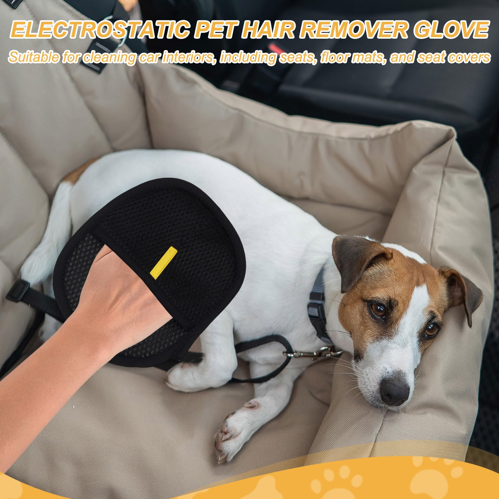 Tierhaarentferner-Handschuhe, elektrostatische Tierhaare, Hund und Katze, Fellentfernungshandschuh, wiederverwendbar, magische Bürste, Tierfellentfernungswerkzeug, (2 Stück, L, Schwarz/Blau