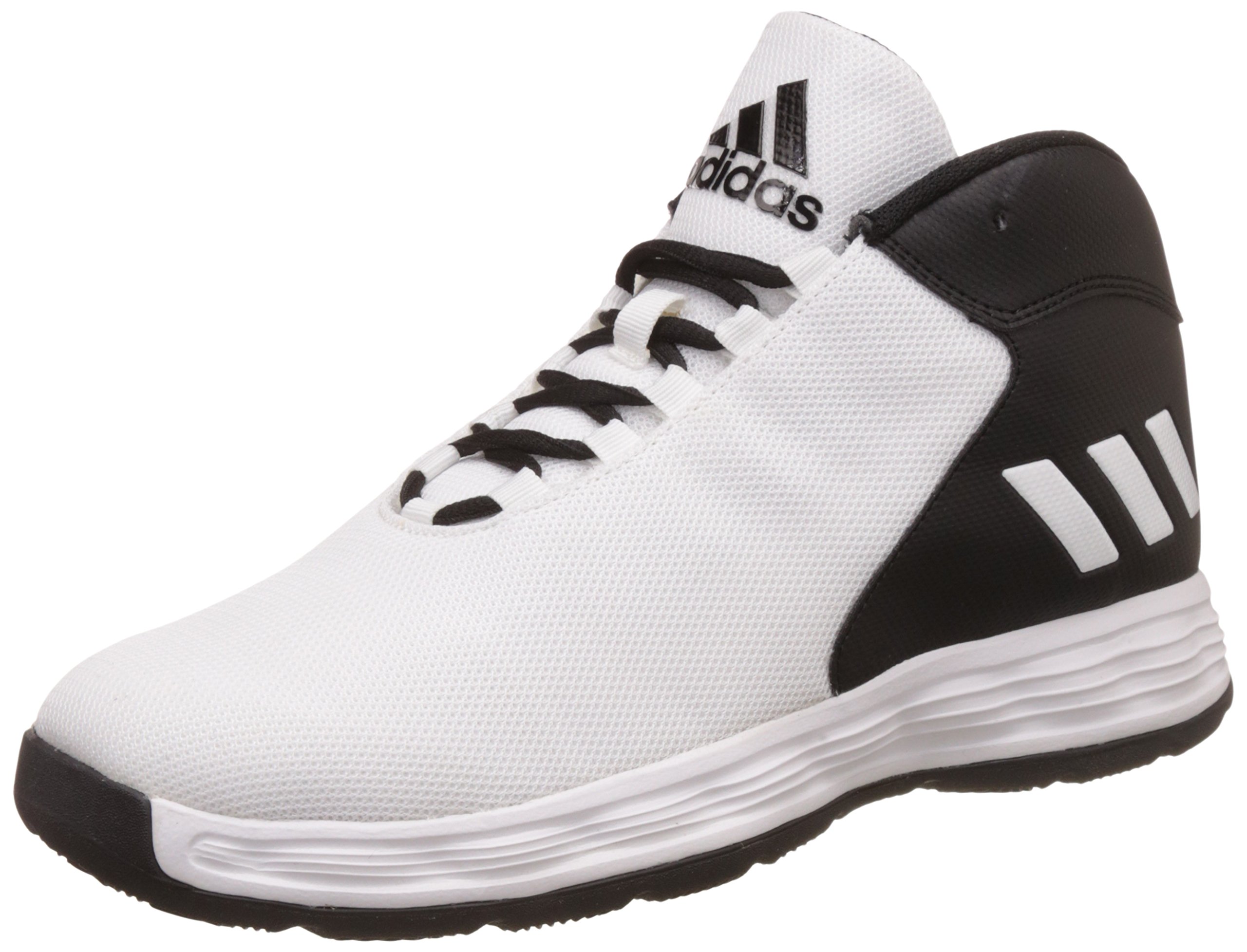 Adidas Mens Hoopsta Black And White Leather Basketball Shoes 12
