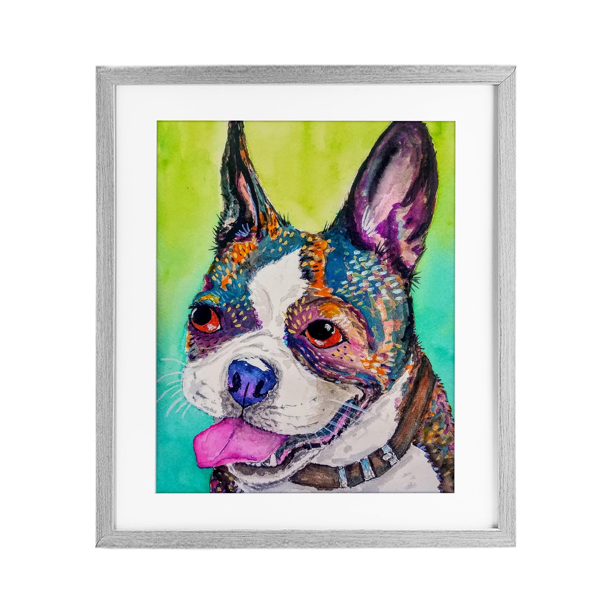 Cadre bouledogue français noir sous verre Stupell Industries 40x33 cm