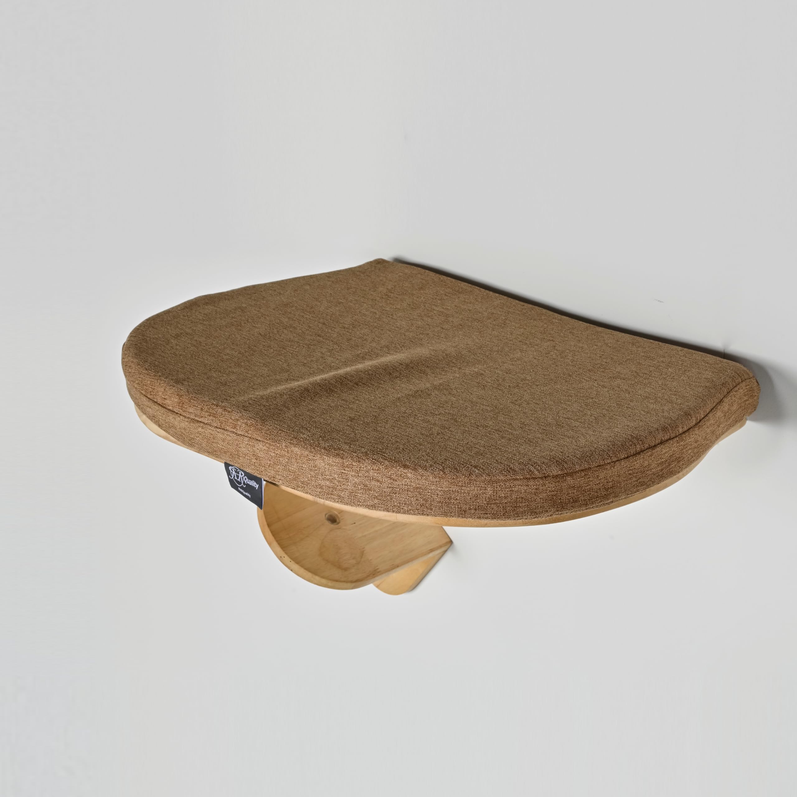 RHRQuality Wandmeubel Klimmuur Kat – Luxe Kattenbed 50 cm – Draagkracht tot 20KG – Voor Grote Katten – Met Verwijderbaar Kussen – Cappuccino