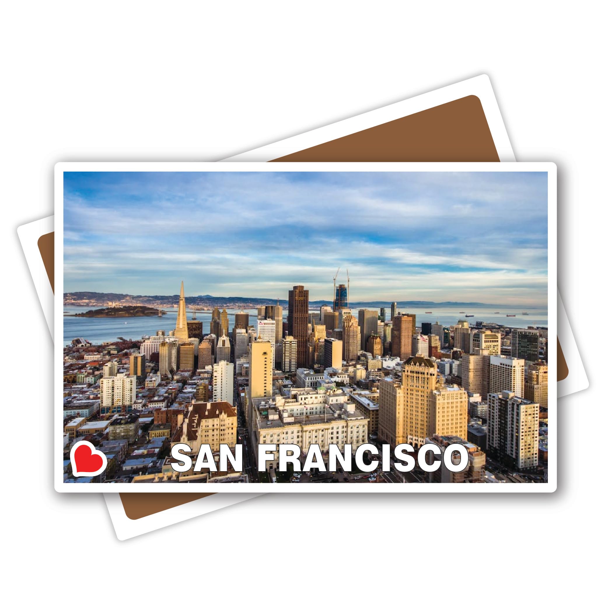 Connect & Collect San Francisco Country-City White Acrylic Fridge Magnet | 3x2 Inches, 3mm Thick | Quality Finish Decorative for Home, Office, Locker, PC Cabinets, Almirah Pack of 1
