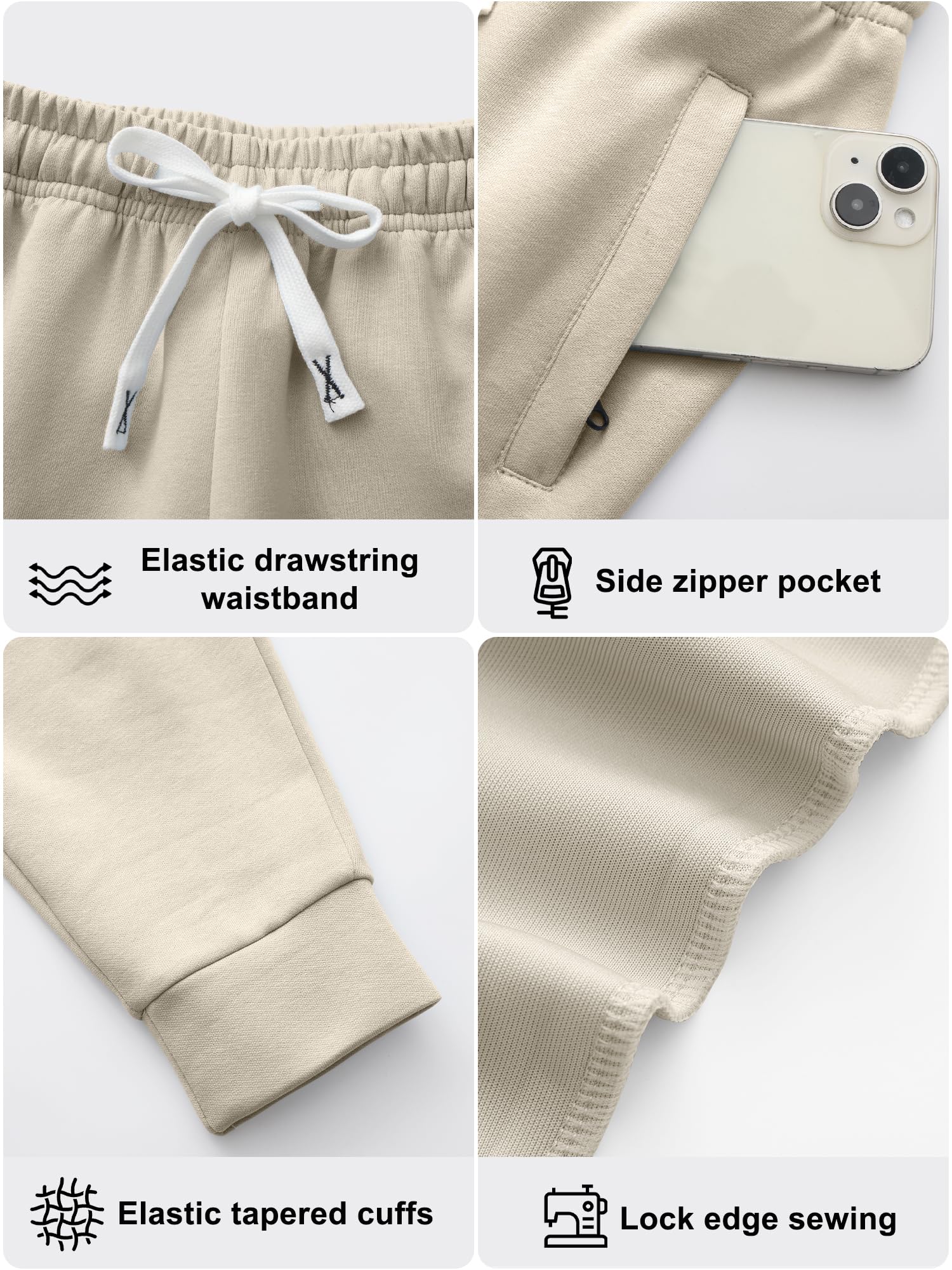 Holure Confezione da 1/3 pantaloni da jogging in cotone per ragazzi con tasche con cerniera in vita regolabile morbidi pantaloni della tuta larghi per scuola sportiva