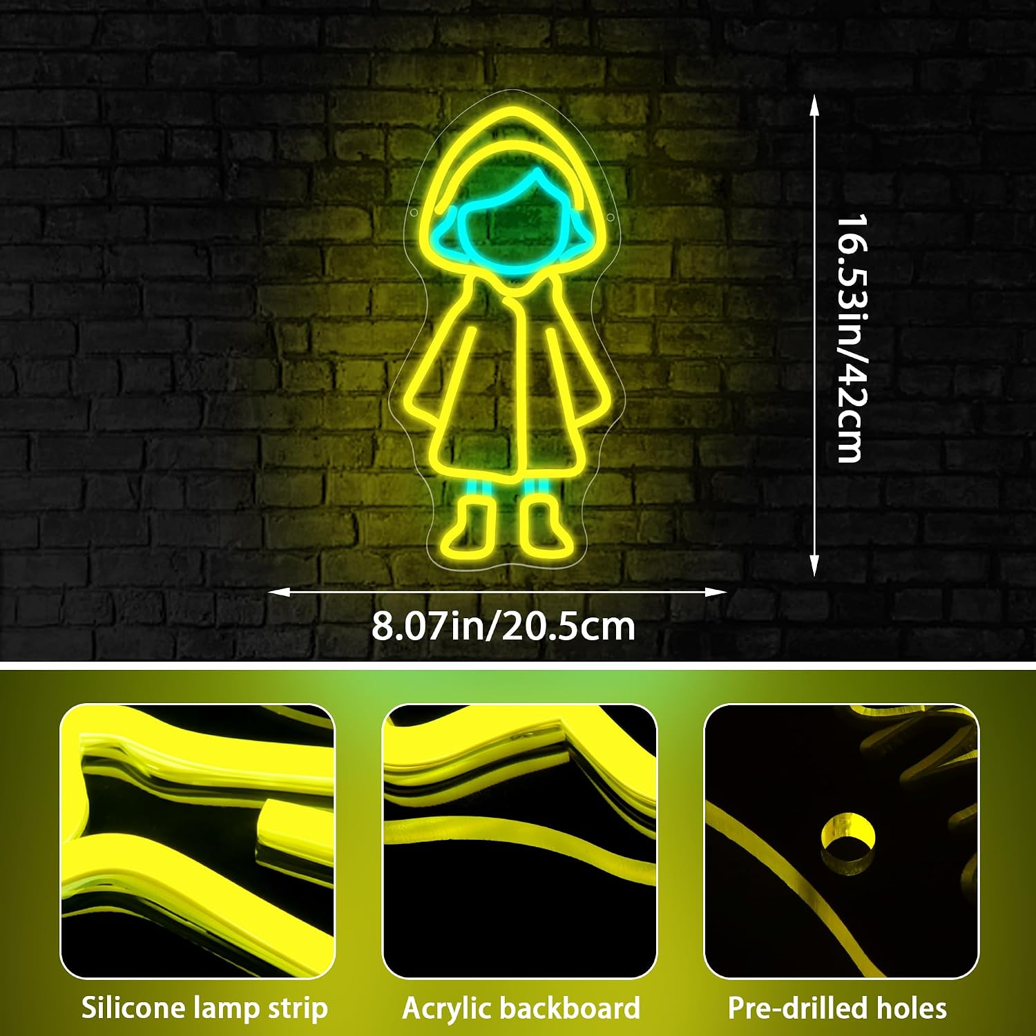 Fairy Tale Neon Sign for Wall Decor Dimmable Cartoon Neon Light for Men LED Light Up Sign Suitable for Living Room Bedroom Clothing Store Man Cave Birthday Gift Size16.5 * 8.0In(P076)