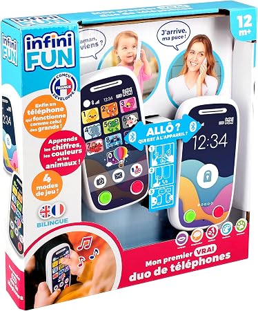 Infini Fun Mon Premier Vrai Téléphone Duo Bluetooth Interactif