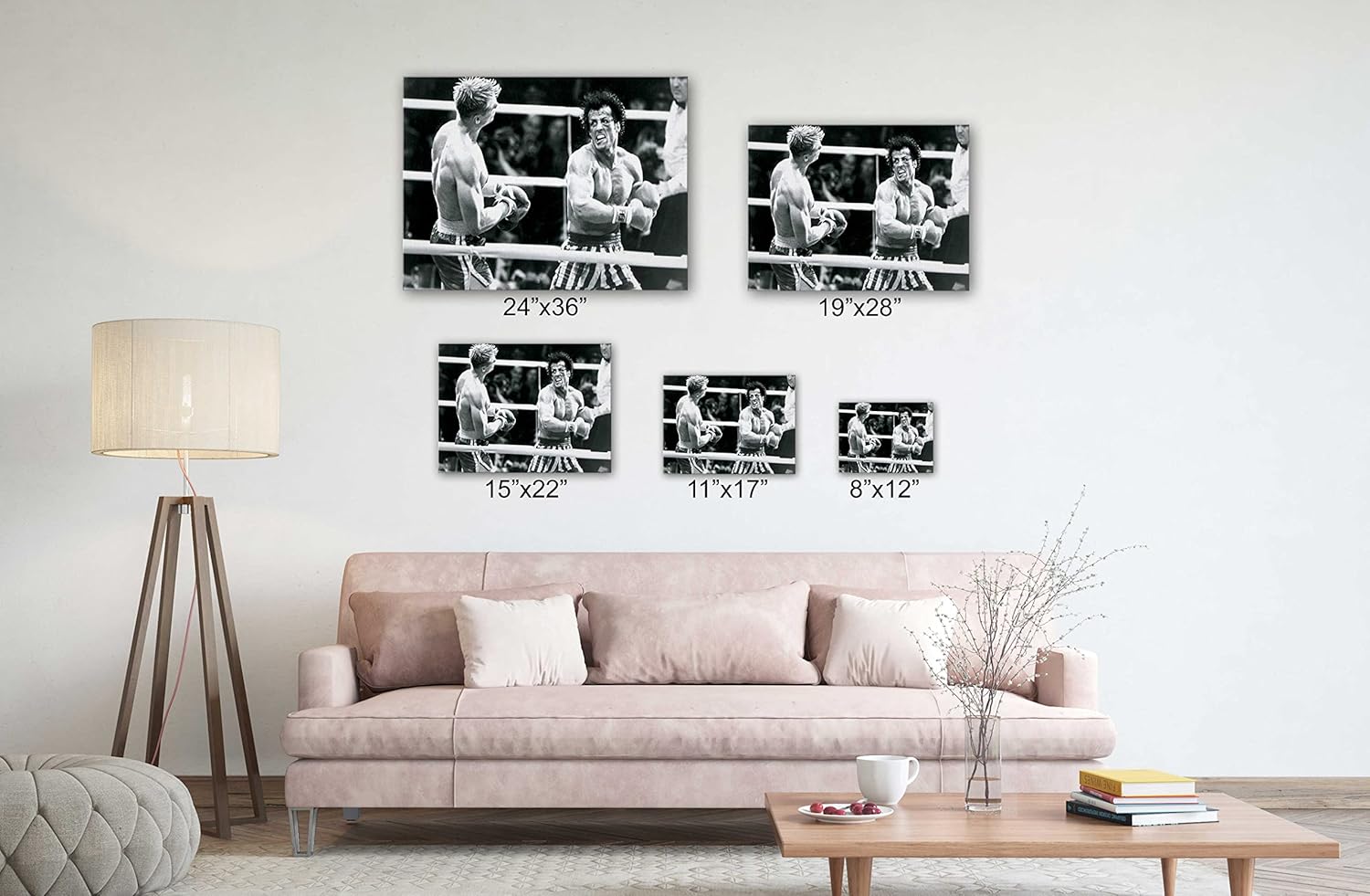 SpiritualHands Rocky Balboa Poster, Framed Canvas Picture Print Motivational Quote Wall Art, Sylvester Stallone Inspirational Artwork, Movie Quotes Home Office Bathroom Decor, Decorations & Movie Posters for Theater Room (Rocky Balboa Victory, 30" x 40" - Ready to Hang)