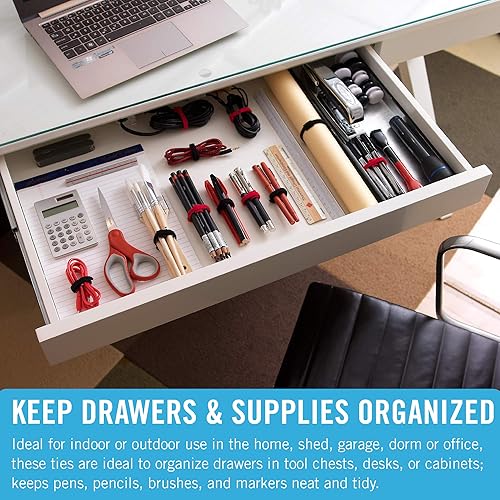 Miniatura 7 de Pearington Carrito de carga y almacenamiento móvil de 20 dispositivos negro y velcro marca ONE-WRAP 100 unidades correas de organización de cables