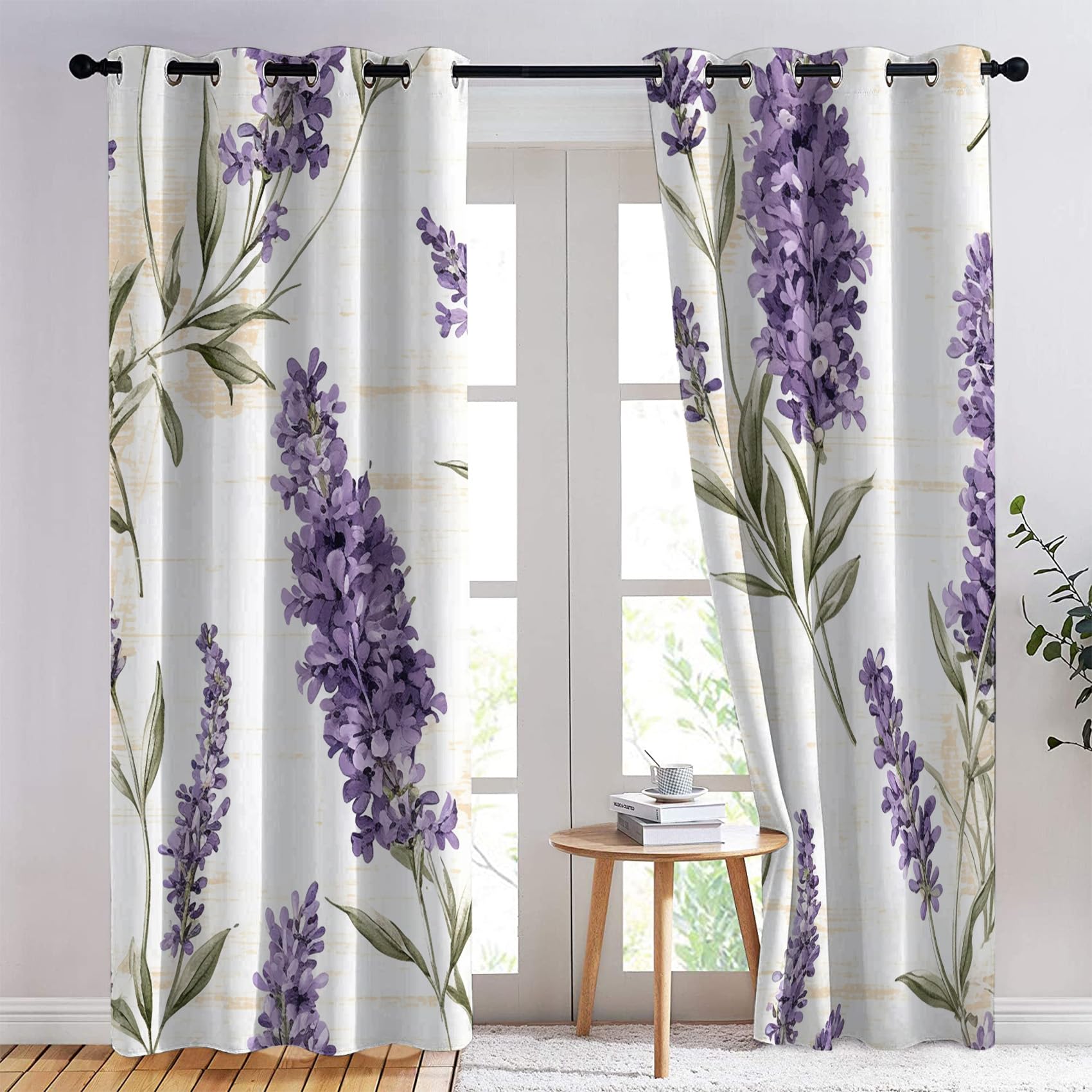Tende oscuranti color malva per camera da letto, viola scuro e viola, tende colorate per camera da letto e cucina, 1 pannello, larghezza 130 x altezza 160 cm