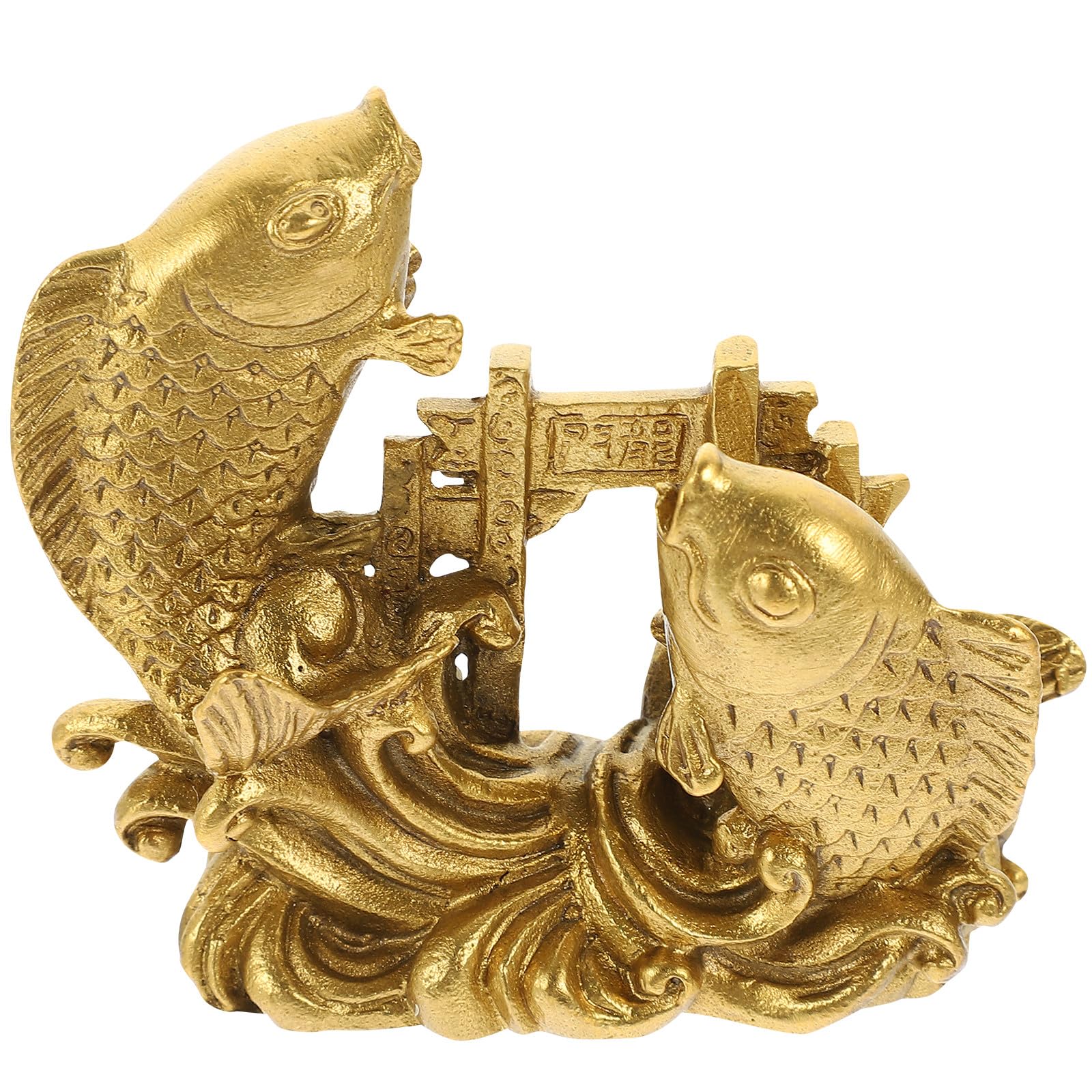 Figurine de carpe en laiton cadeau ideal pour decoration de table et bureau