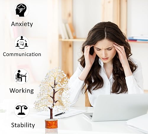 Miniatura 3 de Árbol de piedras preciosas de cuarzo transparente  Árbol de la vida de cristal  Bonsái  Piedra de chakra corona  Feng Shui  Árbol de dinero  Árbol