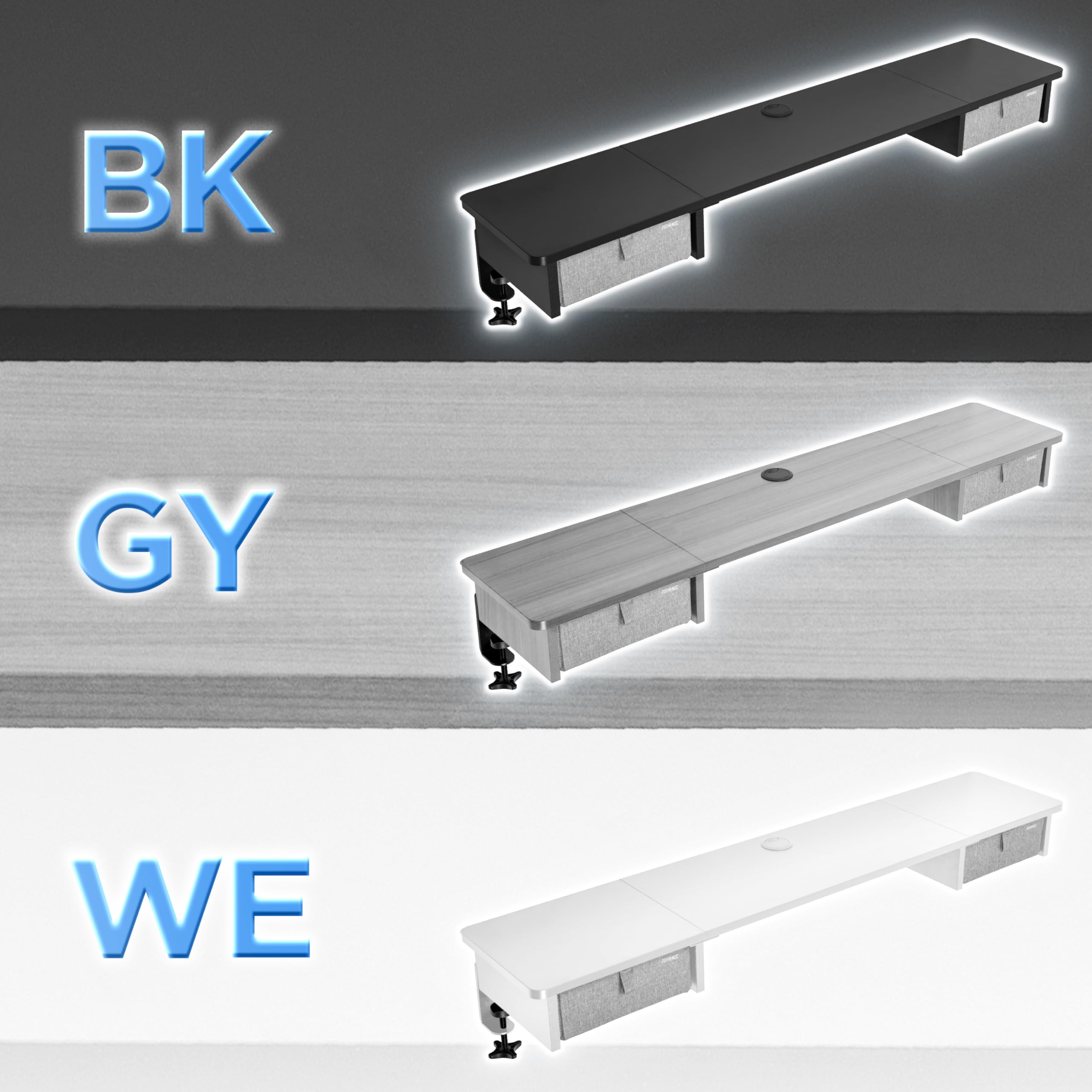 Duronic DD2 GY 120 cm DeskTop Grigio con 2 cassetti | Compatibile con tutti i Desk Top da 120 cm | Accessorio per scrivania | Professionale estetico e organizzato | Superficie per sollevare lo schermo