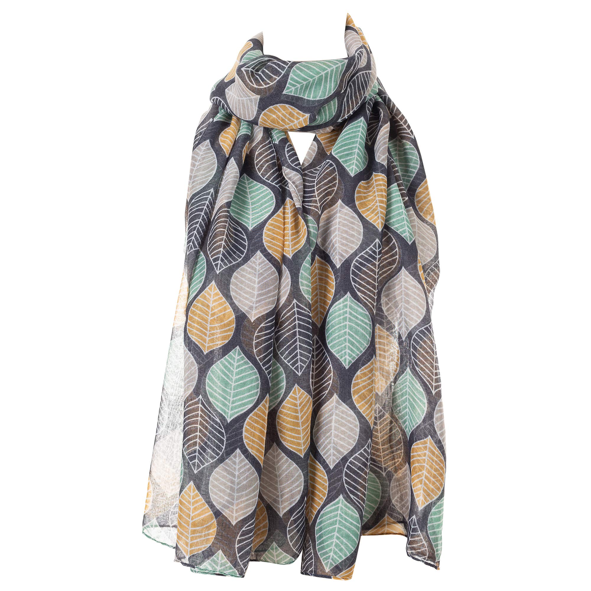 London Scarfs Tree Leaves Print Scarfs Women's Beautiful Designed Scarves Shawls (Denim)