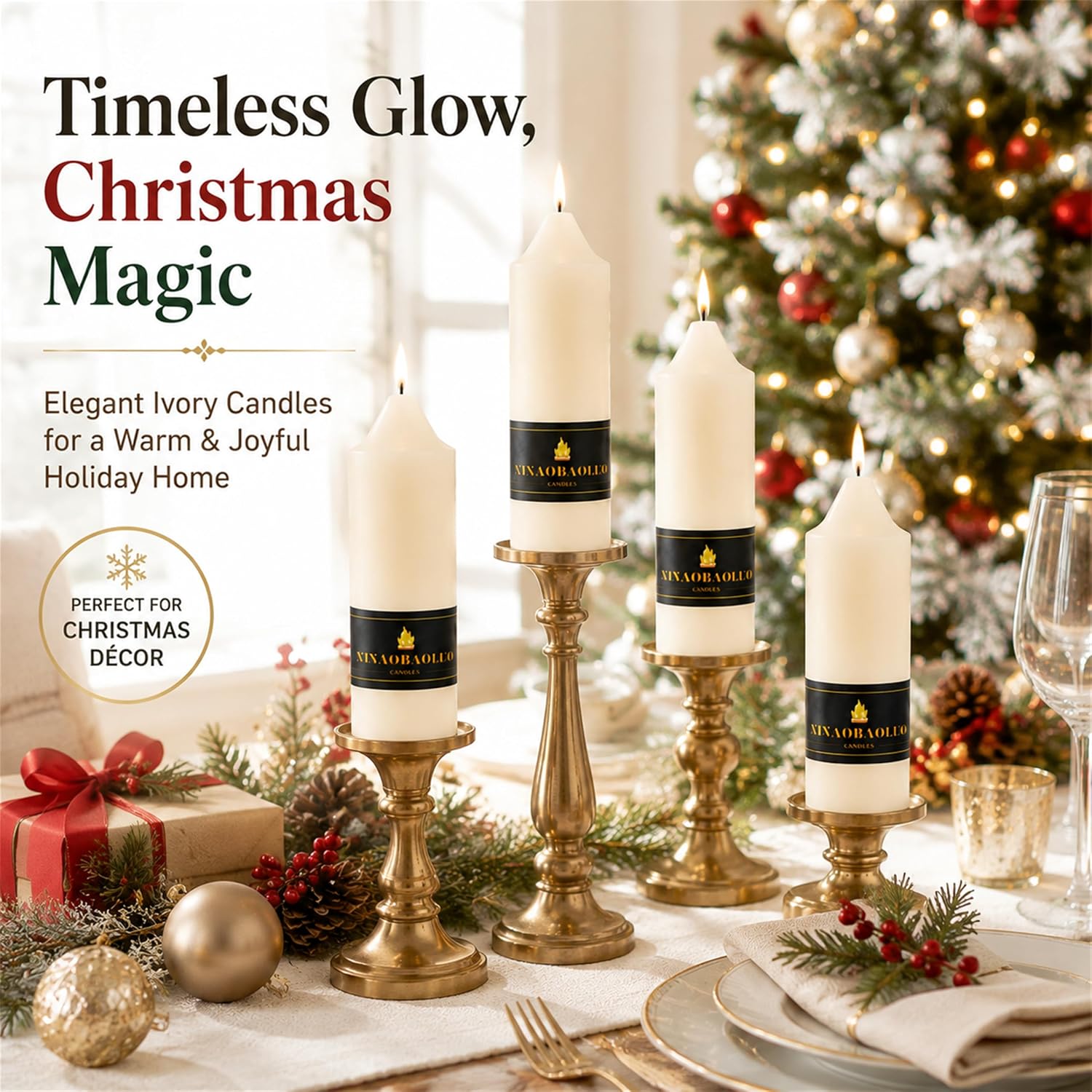 Candlesticks Short Taper Candle 5 inches Ivory Candle Sticks Smokeless Tapered Candles for Home Décor Weddings Festive Party Women Gifts