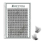 Lash Clusters 144pcs Individual Lashes D Curl 18mm Eyelash Clusters KEYYOU Air Touch Cluster Lashes Super Lightweight Soft Wispy Comfortable Easy DIY at Home(Air02-D-18mm)