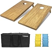 Vista 17 de GoSports 4 ft x 2 ft Regulation Size Wooden Cornhole Boards Set with Light Brown Finish - Includes Carrying Case and Bean Bags