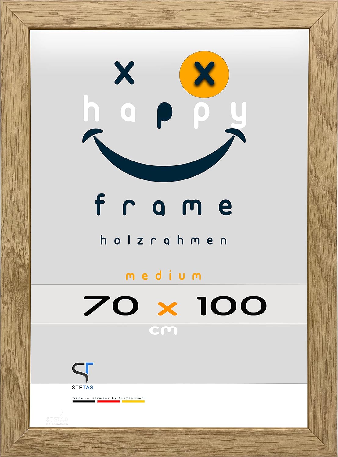 SteTas Bilderrahmen 70x100 cm Eiche/Natur | Happy Frame M | Acrylglas ...