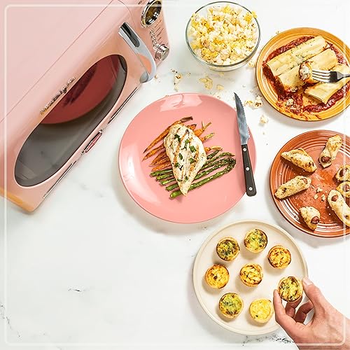 Miniatura 9 de Nostalgia Horno microondas retro Mid-Century para encimera, grande, 900 vatios, 0.9 pies cúbicos, 8 ajustes de cocción preprogramados, reloj