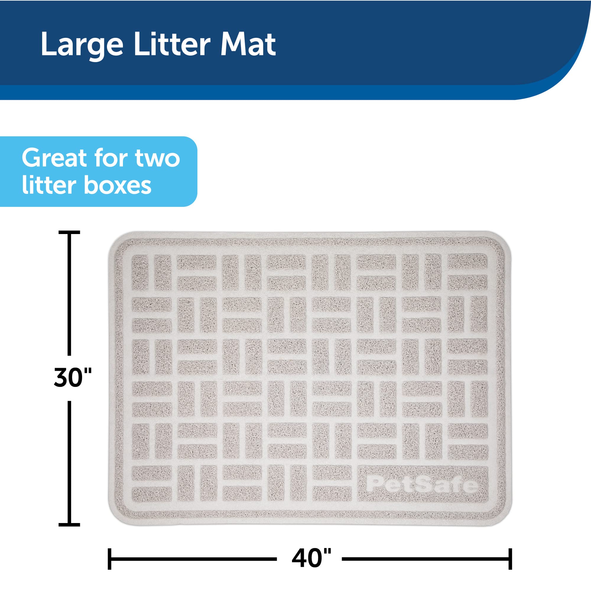 PetSafe Anti-Tracking Litter Mat Traps Crystal and Clay Clumping Cat  Litter Durable Mesh Material Easy to Clean Mat Compatible with All Cat