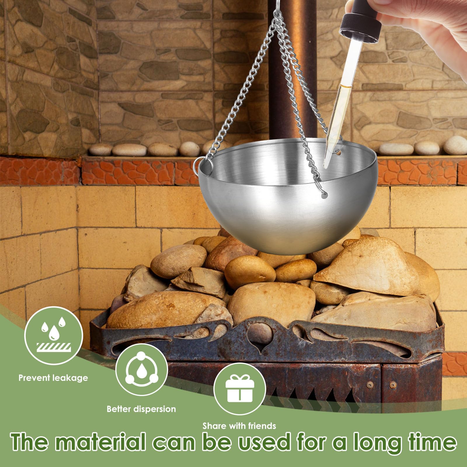 ZJRDYYK Sauna Oil Cup, Sauna Bowl Oil Cup, Sauna Aromatherapy Oil Holder, Cedar Sauna Aromatherapy Bowl Oil Cup Holder with Swinging Arm and Screw, Sauna Essential Oil Cup, Sauna Accessories