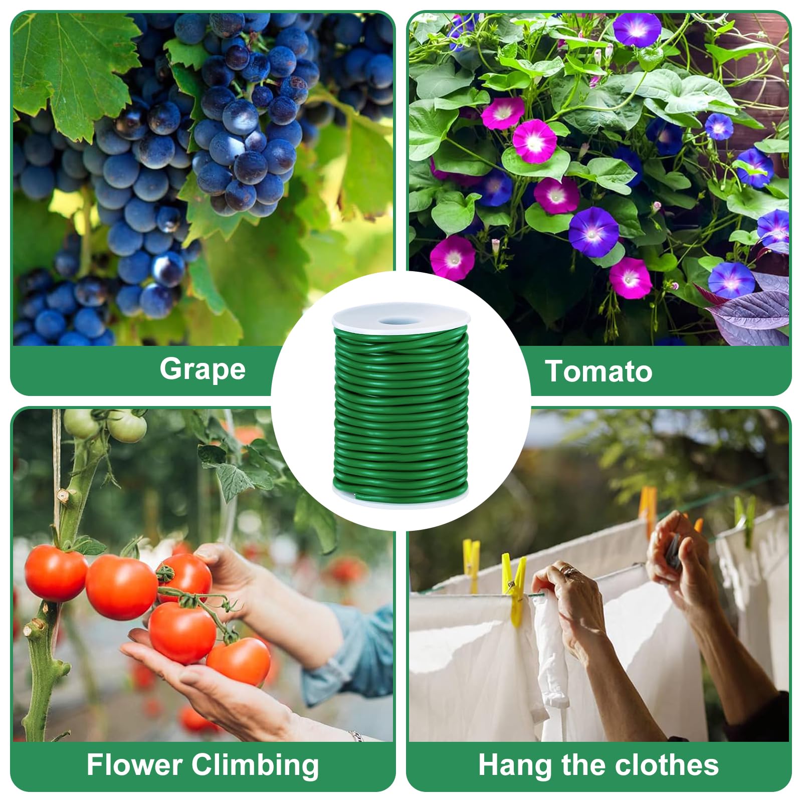 3,5 mm x 20M Verde Filo da Giardinaggio Filo per Legare Piante morbide Filo per Negozi di Fiori Filo per Bonsai Filo per Rose rampicanti Nastro Fai da Te e Stand per Piante da Giardinaggio