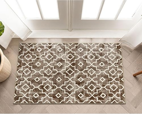 Miniatura 8 de Wonnitar Tapete marroquí para puerta delantera, 32 x 48 pulgadas, tapete para entrada, lavable, absorbente, antideslizante, resistente a la