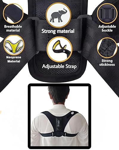 Miniatura 2 de Nueva serie de neopreno 2023 Corrector de postura para hombres y mujeres, soporte ajustable para soporte de clavícula y alivio del dolor del cuello,