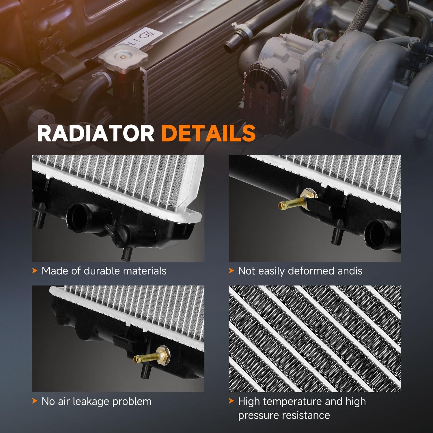 OCPTY 2346 Engine Coolant Radiator Compatible with 2000-2006 for Nissan Sentra 1.8L Replace# 2346, CU2346, 8012346, 214106M110, 2146061110, 214606M100, 214606M110 Automotive Aluminum Core Radiator