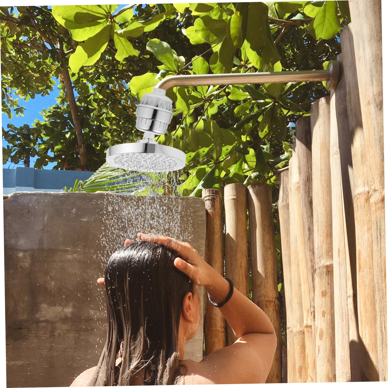 Filtro doccia ad alta pressione con doccetta girevole, potente addolcitore d'acqua per acqua dura, design a sfera girevole per uso in bagno, migliora la tua esperienza di doccia