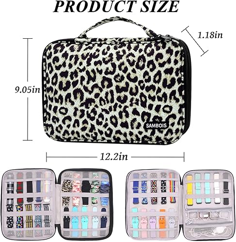 Miniatura 5 de Sambois Estuche de almacenamiento para 35 correas de reloj, organizador portátil para correa de reloj, bolsa de almacenamiento compatible con Apple