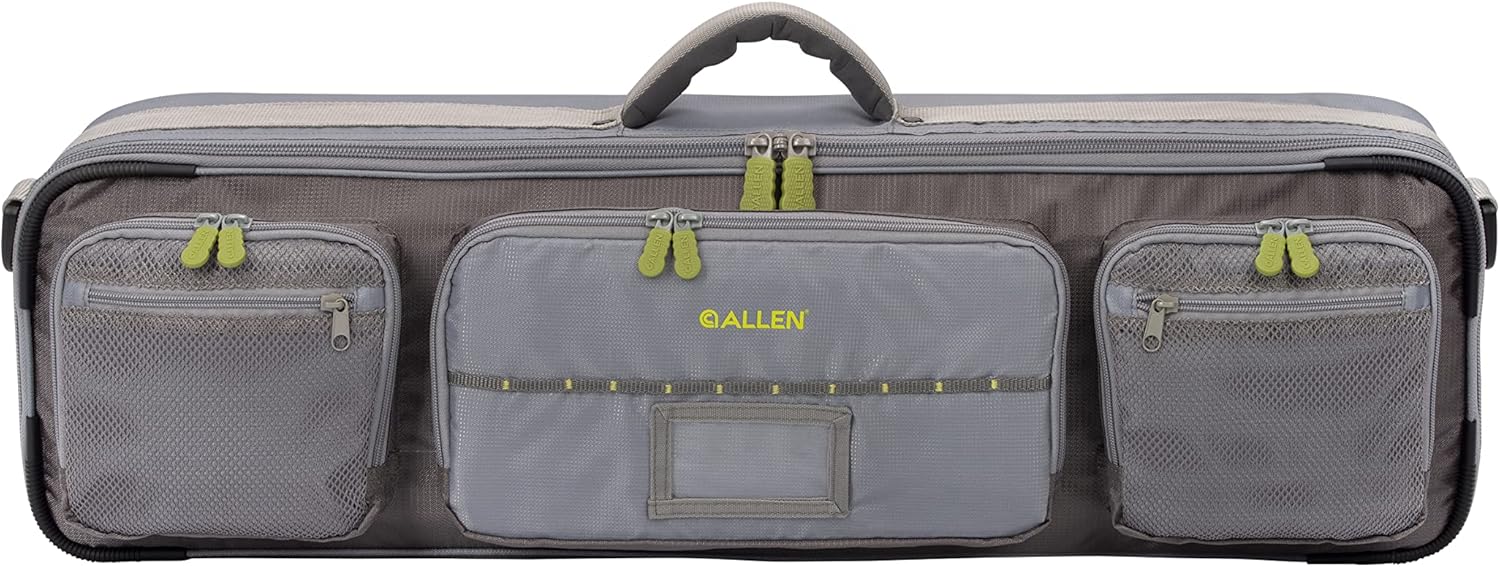 Allen Company Cottonwood Fly Fishing Rod & Gear Bag Case, Hold up to 4 Fishing Rods, Heavy-Duty Honeycomb Frame - Gray/Lime or Olive Green