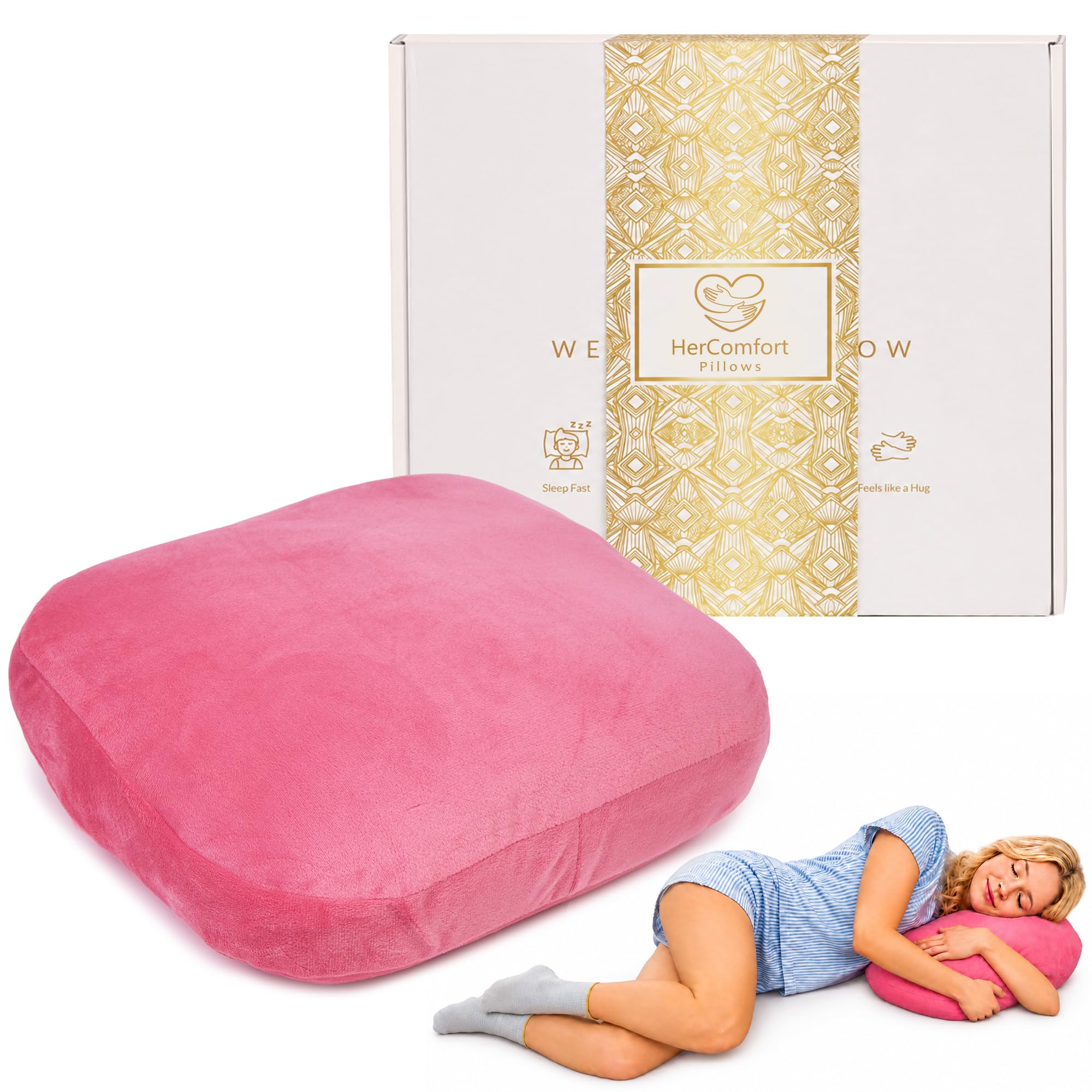 HerComfort Pillows Weighted Pillow for Adults 3 KG | 104 * 30 CM | Sleep Better & Feel Calm | Weighted Body Pillow | All-Season | Sleeping Hugging Pillows for Adults | Helps to Focus